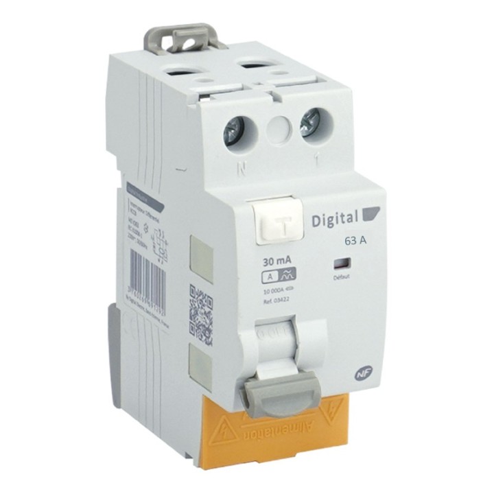 Digital Electric - Interrupteur Différentiel 2x63A/30mA Type A - Réf : 03424