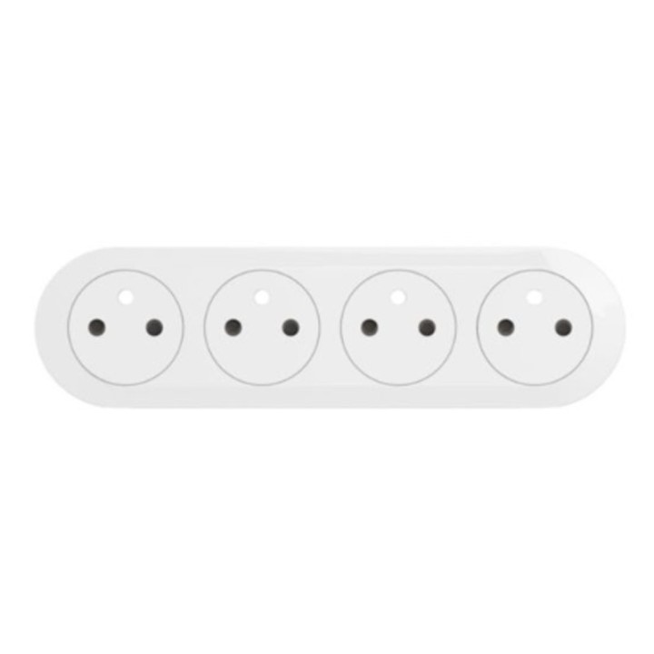 Legrand Céliane - Enjoliveur pour prise de courant précâblée 4x2P+T compacte Surface à bornes automatiques - Blanc - Réf: CB0114