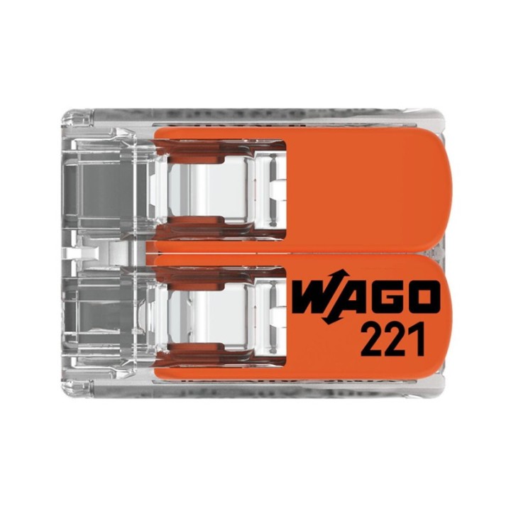 Wago - 100 Bornes de raccordement COMPACT - 2 conducteurs - Réf : 221-412(100)