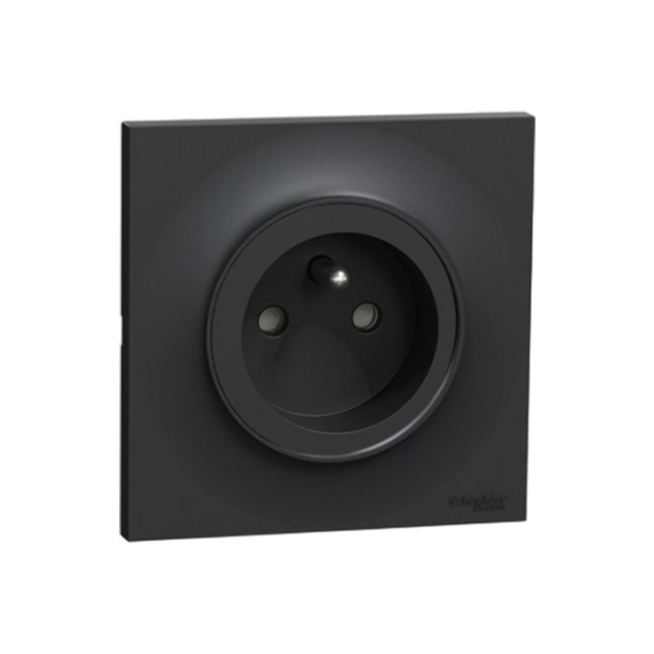 Schneider Odace - Lot de 5 prises 2P+T - Ensemble Anthracite Complet - Réf : SCHS540059-L