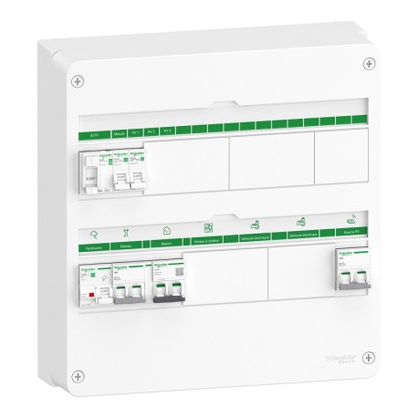 Schneider - Resi9 Energy Center - Coffret mono 3 kWc - micro-onduleur/onduleur central - 18 mod - 2 rangées - Réf : R9HPV218A13