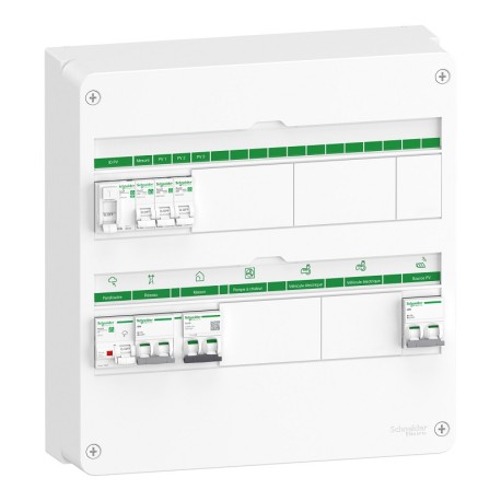 Schneider - Rési9 Energy Center - Coffret PV Mono 4-6 kWc - micro onduleurs - 18 modules - 2 rangées - Réf : R9HPV218A16M