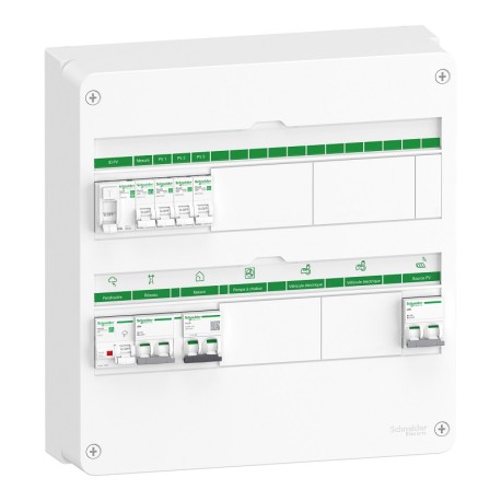 Schneider - Rési9 Energy Center - Coffret PV Mono 7-9 kWc - Micro onduleur - 36 modules - 2 rangées - Réf : R9HPV218A19M