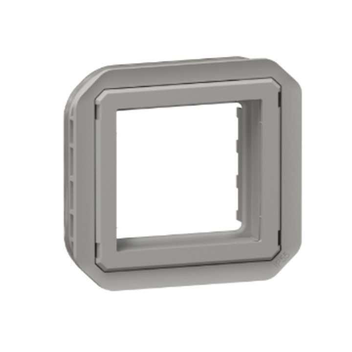 Legrand - Adaptateur Plexo IP20 pour fonction Mosaic - finition gris sans volet - Réf : 069582L