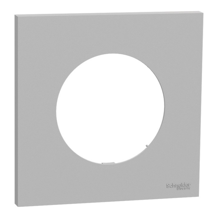 Schneider Odace - Plaque de finition 1 poste gris galet design affleurant - Réf : S901702