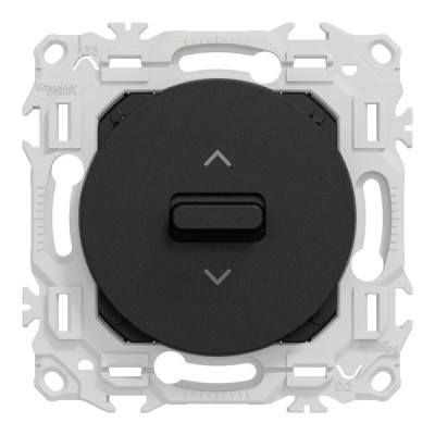 Schneider Odace - inter ou poussoir volet roulant 3 positions à levier - noir onyx - Réf : S940208