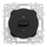 Schneider Odace - inter ou poussoir volet roulant 3 positions à levier - noir onyx - Réf : S940208