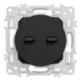Schneider Odace - double va-et-vient ou poussoir à levier - 10AX - noir onyx - Réf : S940213