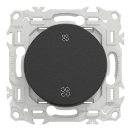 Schneider Odace - inter ou poussoir VMC 2 vitesses - 10AX - noir onyx - Réf : S940233