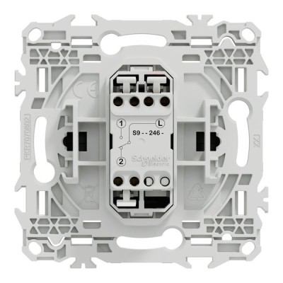 Schneider Odace - bouton-poussoir porte-étiquette - symbole carillon - noir onyx - Réf : S940246