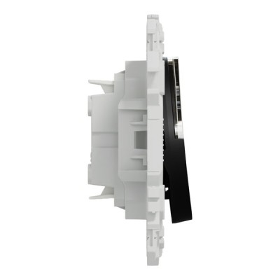 Schneider Odace - bouton-poussoir porte-étiquette - symbole carillon - noir onyx - Réf : S940246