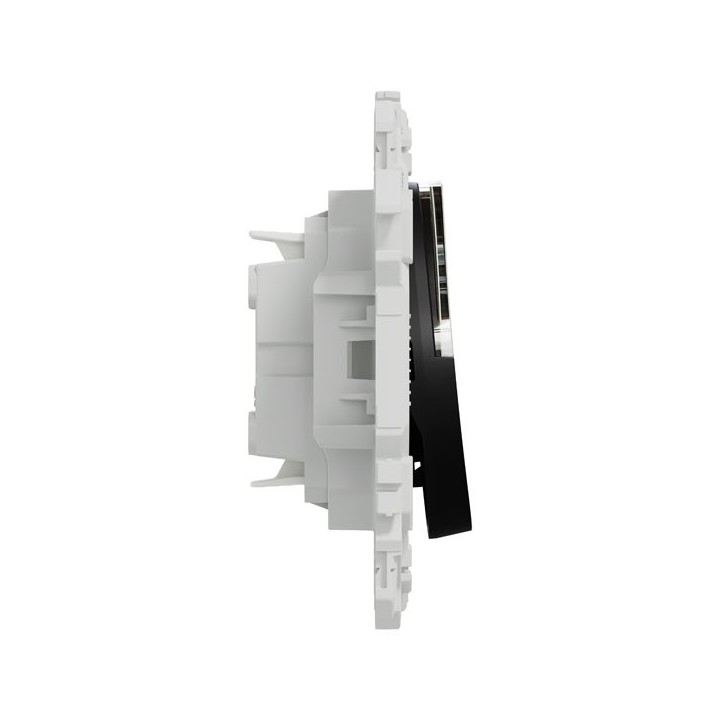 Schneider Odace - bouton-poussoir porte-étiquette - symbole carillon - noir onyx - Réf : S940246