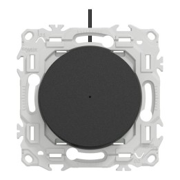 Schneider Odace - va-et-vient ou poussoir lumineux LED verte 0,15mA - 10AX - noir onyx - Réf : S940263