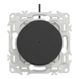 Schneider Odace - va-et-vient ou poussoir lumineux LED verte 0,15mA - 10AX - noir onyx - Réf : S940263