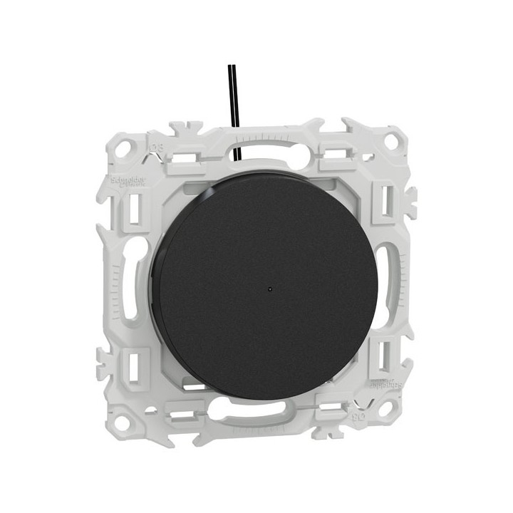 Schneider Odace - va-et-vient ou poussoir lumineux LED verte 0,15mA - 10AX - noir onyx - Réf : S940263
