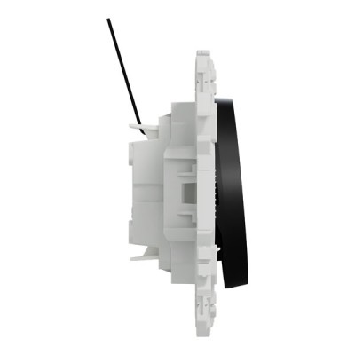 Schneider Odace - va-et-vient ou poussoir lumineux LED verte 0,15mA - 10AX - noir onyx - Réf : S940263