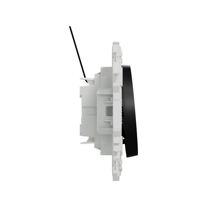 Schneider Odace - va-et-vient ou poussoir lumineux LED verte 0,15mA - 10AX - noir onyx - Réf : S940263