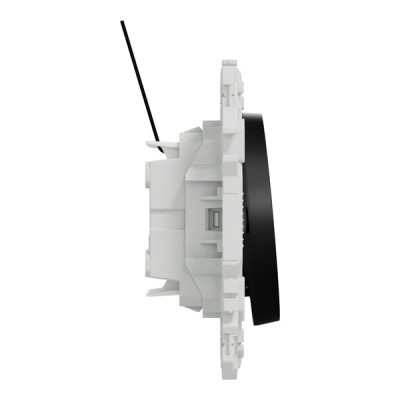 Schneider Odace - double va-et-vient ou poussoir lumineux LED 0,15mA - 10AX - noir onyx - Réf : S940273