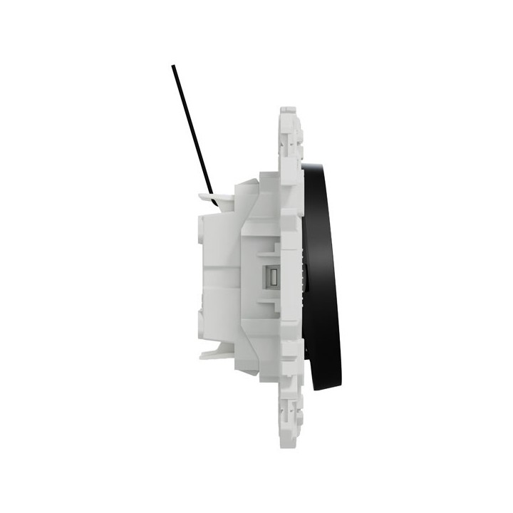 Schneider Odace - double va-et-vient ou poussoir lumineux LED 0,15mA - 10AX - noir onyx - Réf : S940273