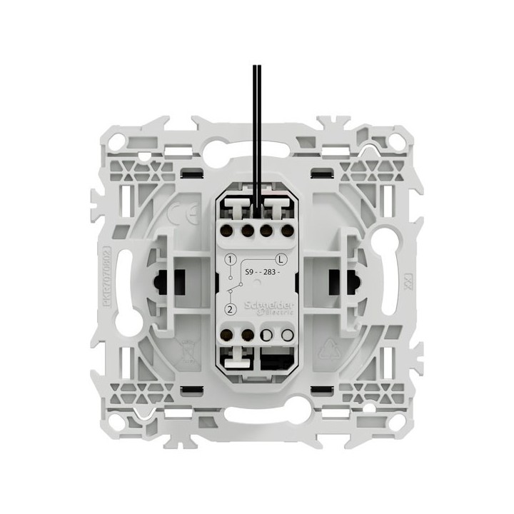 Schneider Odace - interrupteur à carte - LED localisation incluse - 10AX - noir onyx - Réf : S940283