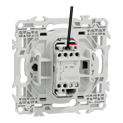 Schneider Odace - interrupteur à carte - LED localisation incluse - 10AX - noir onyx - Réf : S940283