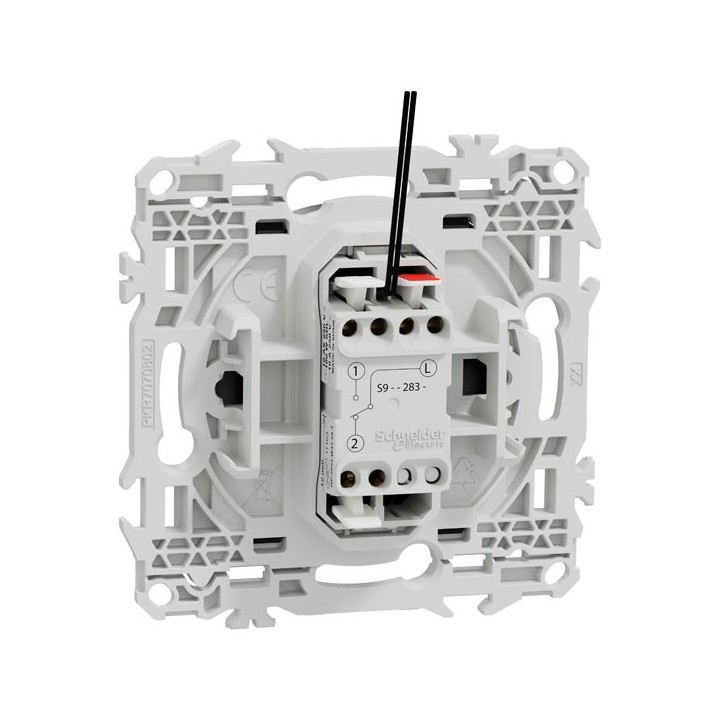 Schneider Odace - interrupteur à carte - LED localisation incluse - 10AX - noir onyx - Réf : S940283