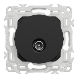 Schneider Odace - prise TV simple mâle - sortie coaxiale - noir onyx - Réf : S940445