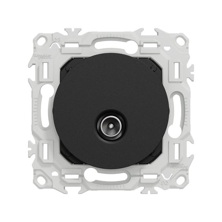 Schneider Odace - prise TV simple mâle - sortie coaxiale - noir onyx - Réf : S940445