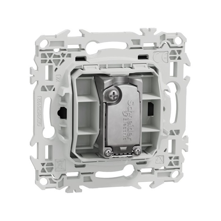 Schneider Odace - prise TV simple mâle - sortie coaxiale - noir onyx - Réf : S940445