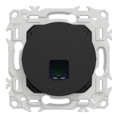 Schneider Odace - prise RJ45 - Cat6 UTP grade 1 à 2 - noir onyx - Réf : S940475
