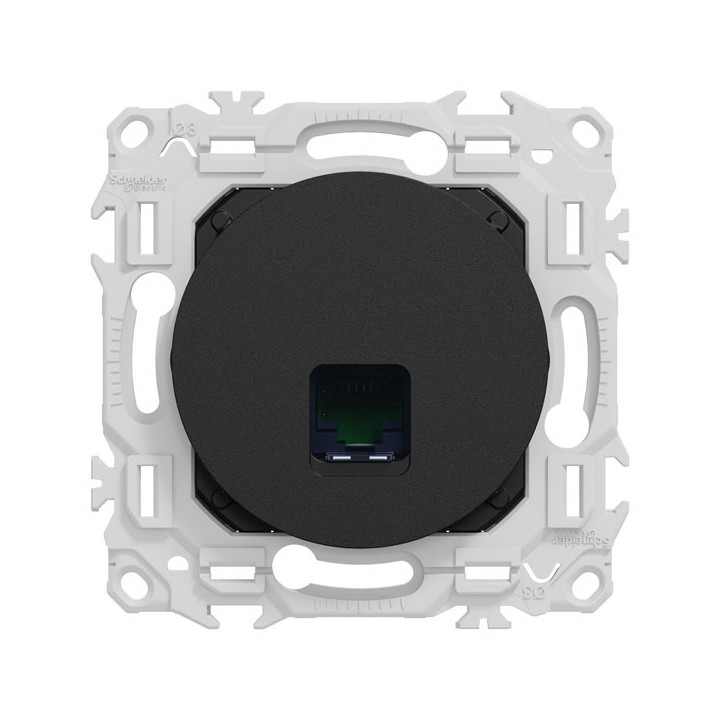Schneider Odace - prise RJ45 - Cat6 UTP grade 1 à 2 - noir onyx - Réf : S940475