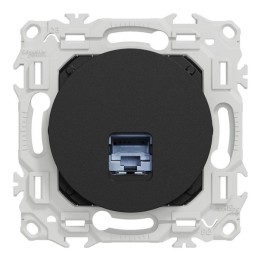 Schneider Odace - prise RJ45 - Cat6A STP grade 3TV - noir onyx - Réf : S940477
