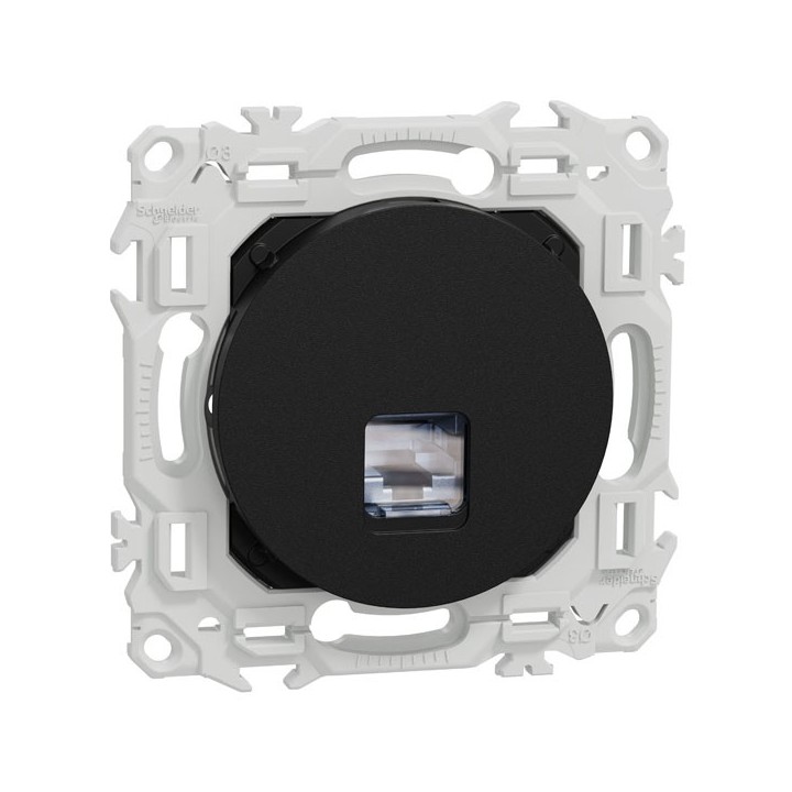 Schneider Odace - prise RJ45 - Cat6A STP grade 3TV - noir onyx - Réf : S940477