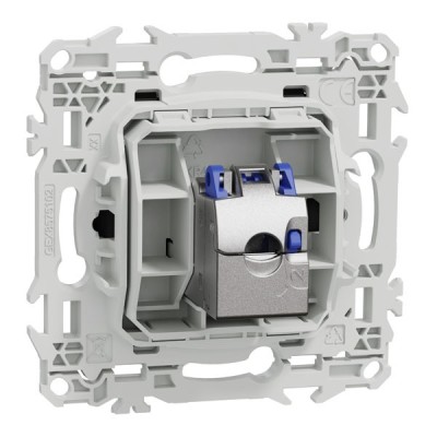 Schneider Odace - prise RJ45 - Cat6A STP grade 3TV - noir onyx - Réf : S940477