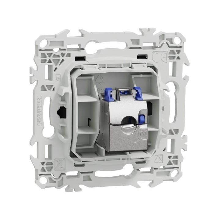 Schneider Odace - prise RJ45 - Cat6A STP grade 3TV - noir onyx - Réf : S940477