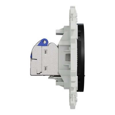 Schneider Odace - prise double RJ45 - Cat6A STP grade 3TV - noir onyx - Réf : S940487