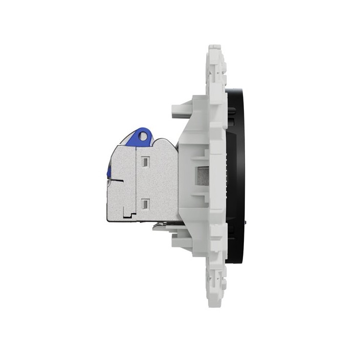 Schneider Odace - prise double RJ45 - Cat6A STP grade 3TV - noir onyx - Réf : S940487