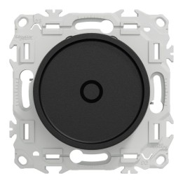 Schneider Odace - variateur de lumière universel 2 ou 3 fils - rotatif - noir onyx - Réf : S940519