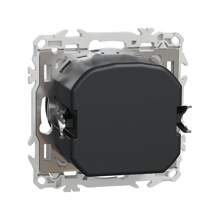 Schneider Odace - variateur de lumière universel 2 ou 3 fils - rotatif - noir onyx - Réf : S940519