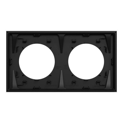 Schneider Odace - plaque de finition 2 postes - couleur Noir onyx - Réf : S940704