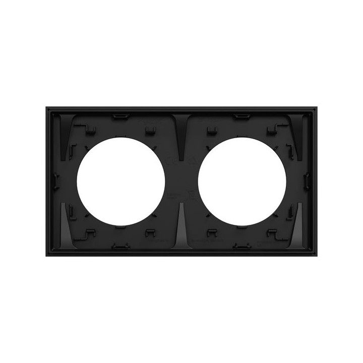 Schneider Odace - plaque de finition 2 postes - couleur Noir onyx - Réf : S940704