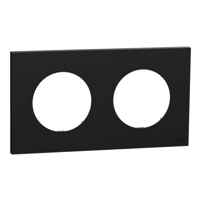 Schneider Odace - plaque de finition 2 postes - couleur Noir onyx - Réf : S940704