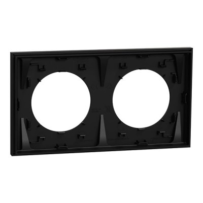 Schneider Odace - plaque de finition 2 postes - couleur Noir onyx - Réf : S940704