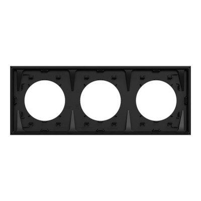 Schneider Odace - plaque de finition 3 postes - couleur Noir onyx - Réf : S940706