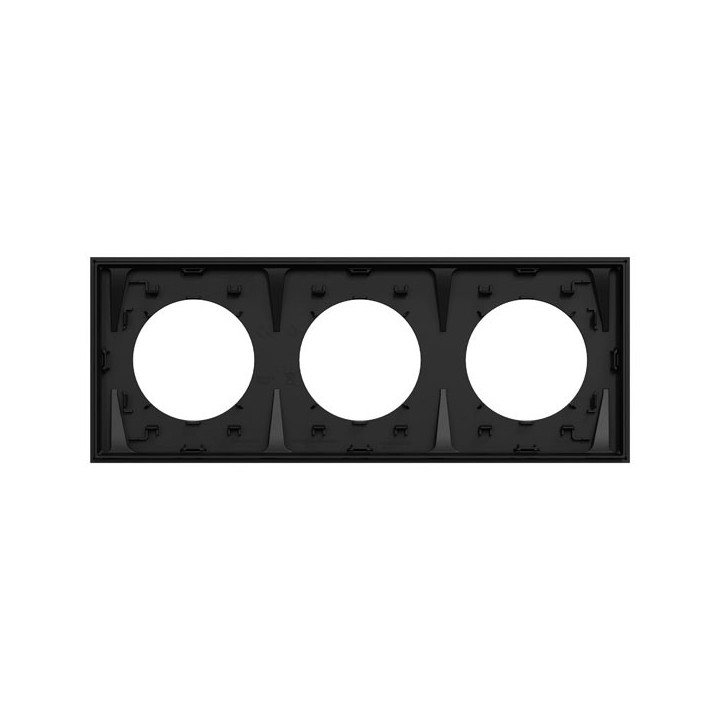 Schneider Odace - plaque de finition 3 postes - couleur Noir onyx - Réf : S940706
