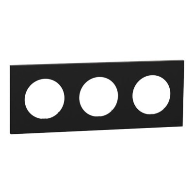 Schneider Odace - plaque de finition 3 postes - couleur Noir onyx - Réf : S940706