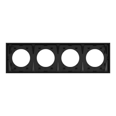 Schneider Odace - plaque de finition 4 postes - couleur Noir onyx - Réf : S940708