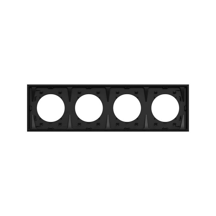 Schneider Odace - plaque de finition 4 postes - couleur Noir onyx - Réf : S940708