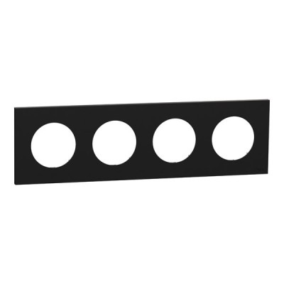 Schneider Odace - plaque de finition 4 postes - couleur Noir onyx - Réf : S940708