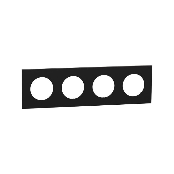 Schneider Odace - plaque de finition 4 postes - couleur Noir onyx - Réf : S940708